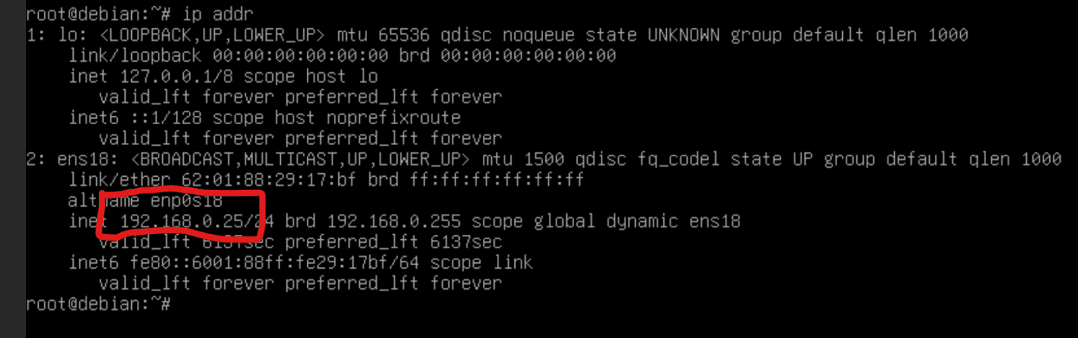 image debian ip address